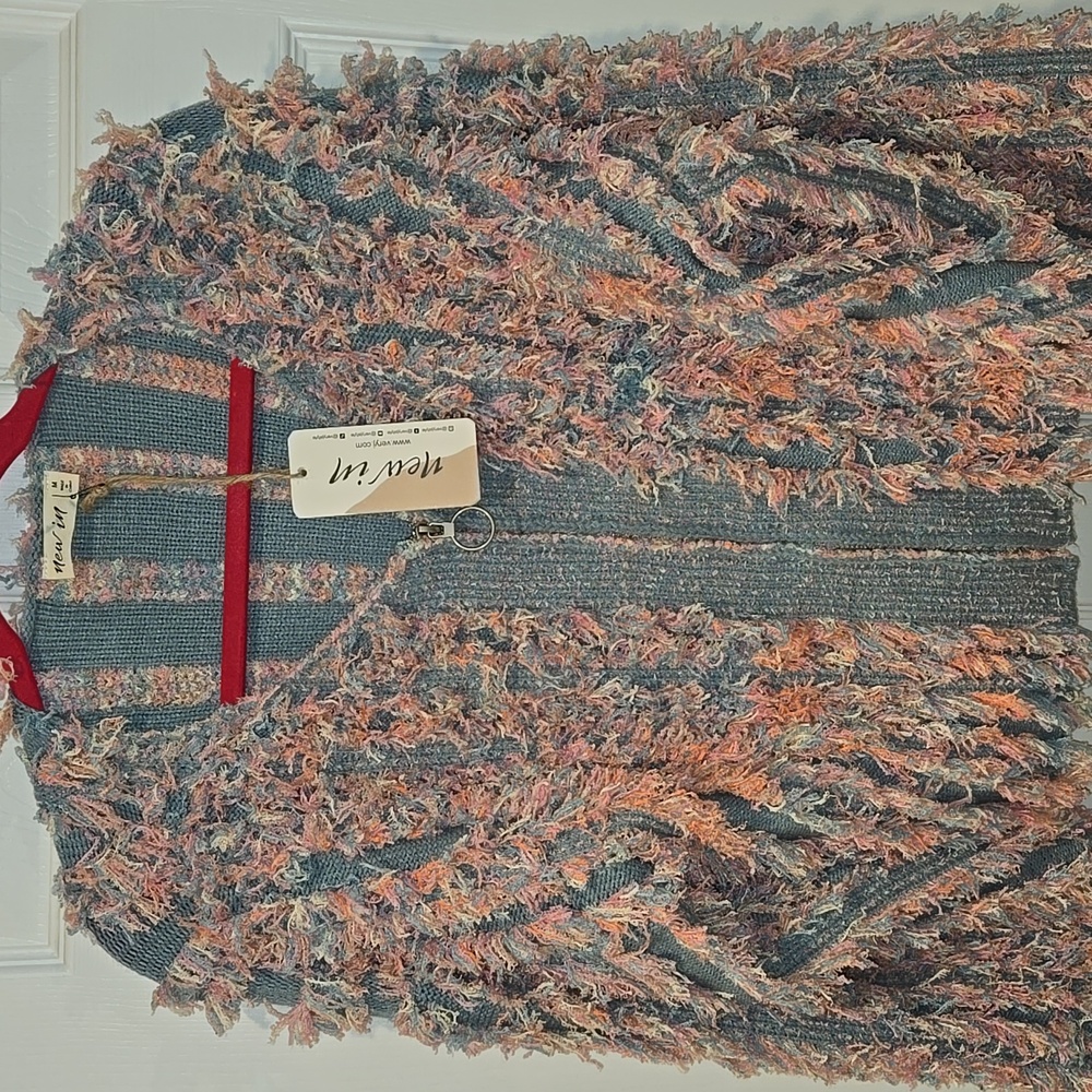 (New) New In Multicolor Full Zip Textured Sweater Womens Size M - Picture 4 of 13